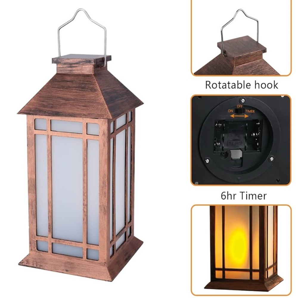 Copper Lantern with Timer